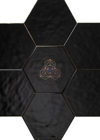 BLACK GLOSSY HEXAGON - Porceliano plytelės